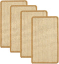SHENGOCASE 4-Pack 11.8" x 23.6" Sisal Cat Scratching Mat Pad with Hook & Loop Tapes for Wall, Couch, Window Perch, Cat Wall Furniture