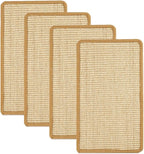 SHENGOCASE 4-Pack 11.8" x 23.6" Sisal Cat Scratching Mat Pad with Hook & Loop Tapes for Wall, Couch, Window Perch, Cat Wall Furniture