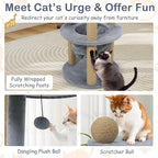 Tangkula Cat Tree for Indoor Cats, 47 Inch Multi-Level Cat Tower with Scratching Posts, Hammock, Basket Bed, Scratcher Ball, Top Perch, Dangling Toy, Cat Climbing Furniture Activity Center (Gray)