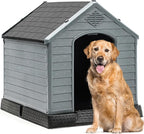 YITAHOME Plastic Dog House, Waterproof Indoor Outdoor Doghouse for Large or Small Dog, with Air Vents and Elevated Floor, Easy Assemble and Clean