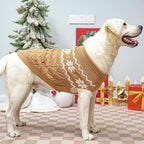 Warm Winter Pink Dog Sweater - Cold Weather Pet Clothes for Small Medium Large Dogs Indoor Outdoor, Soft Classic Knit Puppy Apparel Coat, Khaki, XL
