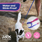 Jelly Colorful Dog Leash, Waterproof Training Leash for Walking, Hiking & Outdoor Activities, Non-Slip Grip, Anti-Odor Nylon Lead with Alloy O-Ring, Heavy Duty - M150, 5FT - Blue & Rose, M