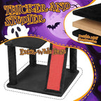 Outvita Gothic Cat Tree,42" Halloween Cat Tower Cat Tree with Spacious Cat Condo, Brach Shaped Scratching Post, Scratching Ladder, Spider Toy for Indoor Cats, Red & Black