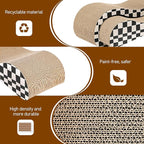 FluffyDream 2 in 1 Cat Scratcher Cardboard Lounge Bed, Cat Scratching Post, Durable Board Pads Prevents Furniture Damage,Large,Checkerboard