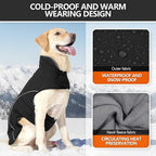 Dog Coats for Medium Large Dogs, Winter Puffer Jacket Waterproof, Warm Fleece Dog Vest with D-Ring, Drawstring & 2 Hidden Elastic Bands, Quilting Large Pet Warm Jackets for Cold Weather
