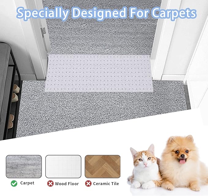 8.2 Feet Cat Carpet Protector, Non-Slip Carpet Protector for Pets，Carpet Scratch Stopper from Scratching Carpet at Doorway