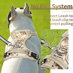 HEELE Dog Harness, No Pull Adjustable Padded Reflective Harness for Small Medium Large Dogs with Handle for Walking Training, Camo Tan, M