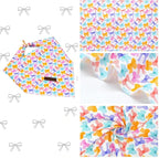 Elegant little tail Spring Dog Bandana, Cute Sailor Bow Washable Pink Dog Scarf Female or Male Square Bib Kerchief Scarf Adjustable Pet Bandana for Medium Large Dogs