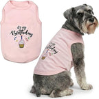 Parisian Pet Dog Shirt – 100% Cotton Shirts for Large Dogs – Pink Sleeveless Puppy Clothes – Lightweight and Breathable Dog Birthday Shirt – Girl Dogs Clothes - Stretchy Pet T Shirts