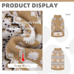 KOOLTAIL Cable Knit Dog Sweater Turtleneck, Cold Weather Pullover Classic Knitwear, Cute Paws Pattern Thick Warm Winter Pet Clothes, Dog Christmas Sweater for Small Medium Large Dogs Cats, Khaki M