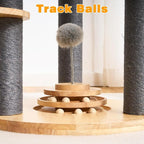 HITTITE Solid Wood Cat Tree Tower with Scratching Post, 61 Inches Tall Cat Towers with Capsule and Condo, Modern Cat Tower with Hammock and Removable Top Bed for Indoor Cats.Grey