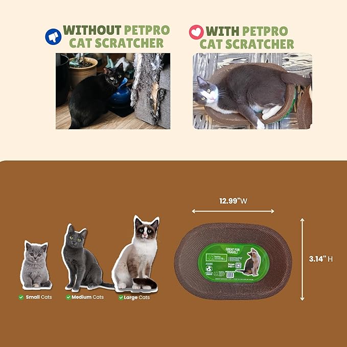 B Kitty Scratcher Cat Bed, Fun for Your Purr-FECT Feline (B-Scratcher Oval Pack x 5)