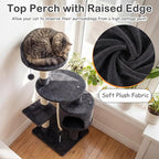 Tangkula 36 Inch Cat Tree Tower, Multi-Level Cat Tower with Condo, Top Perch, Sisal Scratching Posts & Hanging Rope, Spring & Hanging Balls, Climbing Platforms for Indoor Cats and Kittens (Dark Gray)