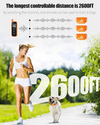 Dog Shock Collar with Remote - Rechargeable 2600FT Dog Training Collar for 10-120lbs Dogs, IP68 Waterproof Dog E-Collar with Beep, Vibration, Shock, Security Lock, Orange