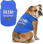 Parisian Pet Dog Shirt – 100% Cotton Shirts for Large Dogs – Blue Sleeveless Pet Clothes – Lightweight and Breathable Dog Apparel – Boy Little Brother Dogs Clothes - Stretchy Pet T Shirts