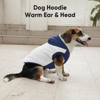 Fleece Lining Extra Warm Dog Hoodie in Winter,Small Dog Jacket Puppy Coats with Hooded,Beige and Blue XS