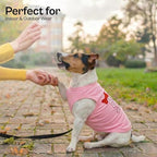 Parisian Pet Dog Shirt – 100% Cotton Shirts for Large Dogs – Pink Sleeveless Pet Clothes – Lightweight and Breathable Dog Apparel – Girl Big Sister Dogs Clothes - Stretchy Pet T Shirts