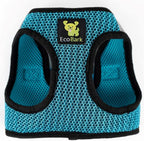 EcoBark Step in Dog Harness - Eco-Friendly Small Breed Dog Harnesses for Small and Medium Breed Dogs - Reflective and Adjustable Body Halter Vest - Soft Mesh Toy Breed Harness (Aqua Sport, Large)