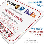 Please Do Not Knock or Ring Doorbell - Leave Package Sign Blank (Hang Sign), Write Your Own Delivery Message, 6" x 9" No Rust PVC Will Not Scratch, Easy to Mount with Holes Made in USA by SPRYZZLE