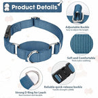 Martingale Collar for Dogs with Quick Release Buckle, Heavy-Duty Solid Color Nylon Training Collars - Adjustable No-Slip Design for Medium & Large Dog