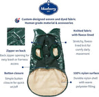 Blueberry Pet Cozy & Comfy Windproof Lightweight Quilted Fall Winter Glossy Dog Puffer Jacket in Hunter Green, Back Length 22.5", Size 20, Warm Coat for Large Dogs