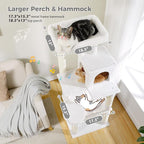 PETEPELA 56.3'' Tall Cat Tree for Indoor Large Cats, Multi-Level Cat Tower with Super Large Hammock (20''X16''), Sisal Covered Scratching Posts, Cozy Condo and Top Perch,White