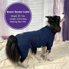 cyeollo Dog Pajamas for Medium Large Dogs Stretchable Pjs Soft Thermal Pet Onesie Jumpsuit Winter Dog Clothes for Dogs, Navy XXL