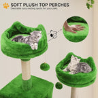YITAHOME 190 cm Tall Heavy Duty Cat Trees for Large Cats, Sturdy 75inch Maine Coon Cat Tower for Indoor Cats Large Adult with Scratching Post, Hammock, Cat Condo for Adult Cats Kittens, Green