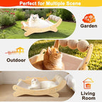 3-in-1 Cat Scratcher Bed for Indoor Cats Sisal Scratcher & Hammock Lounge with Solid Wooden Perch, No-Tip Stable Base for Large Cats, Durable Cat Scratch Pad & Cat Furniture (Easy Assembly)