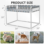 Bedside Window Pet Cat Bed - Dog Bed with Guardrail Extension Attached to Human Bed Height Elevated Dogs Cats Window Perch Bedside Dog Cot Sleeper Hammock Furniture Pet Beds (34'' x 20'' x 24'')