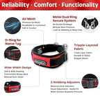 Comfort Fit Dog Collar, Anti-Choke Neck Safe Dog Training Collar, Wide Padded, Breathable, Adjustable with Dual D-Rings, Soft Cushion Neck Protector for Dogs (S, Red)