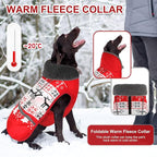 Doglay Dog Coat, Waterproof Dog Jacket Pet Winter Coat for Cold Weather with Thicken Furry Collar, Reflective Puppy Winter Jacket Warm Fleece Lining for Small Medium Large Pets