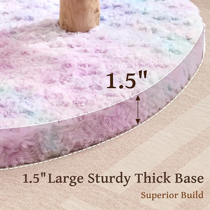 Modern Natural Solid Wood Cat Tree Tower for Indoor Cats Large Adult, 30 inch Flower Cat Tree with Scratching Post, Luxury Aesthetic Cat Tree with Cloud-Soft Flower Perches and Sisal Scratching Pad