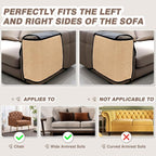 2 Pcs Cat Scratch Furniture Protector Natural Sisal Anti-Scratching Mat for Sofa Couch Chair - Suitable for Both Left and Right Sides of Furniture, Easy to Set Up