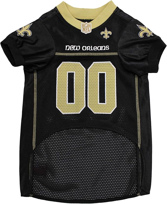 Pets First NFL New Orleans Saints Dog Jersey, Size XX-Large, Football Shirt Costume for Pet, Dog Sports T-Shirt, NFL Team Clothing for Cats, Licensed Pet Apparel Available in 7 Sizes and 32 Teams