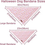Halloween Pumpkin Dog Bandana, Halloween Triangle Bid Scarf with Pumpkin,Ghost,Bat Pattern, Cotton Pet Kerchief for Girl Boy Dogs or Cats, Cute Puppy Bandana Fancy for Dogs