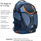 Kurgo G-Train Dog Carrier Backpack - Comfortable Travel Bag for Pets Up to 25 lbs - Waterproof Bottom - Multi-Compartment Pack - Dog Hiking Gear - Rugged Adventure Backpack - Ink Blue