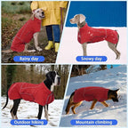 MIGOHI Dog Snow Jacket,Large Dog Winter Coat,Winter Jackets for Dogs,Fleece Jacket for Dogs Boy Girl,Pet Clothes for Hiking Camping,Corgi,Shibainu,L,Red