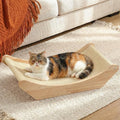 Zakkart Cat Sisal Scratching Bed Hammock, 2-in-1 Cat Scratcher & Lounging Bed, 100% Natural Sisal Mat, Solid Wood Frame, Cat Furniture Protector (Medium, Natural Color)