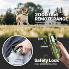 Tiniest Small Dog Shock Collar, Lightest Dog Training Collar with 2000ft Remote, Tailored for Small Dogs 5-15lbs & Medium Large Dogs, Beep, Vibrate, Shock, Lighting, Waterproof, Rechargeable，Green