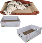 Cat Scratcher 24 Inch Cat Scratching Sofa Bed & 16" Lounge Box with Scratch Pad - Durable Cat Scratchers for Indoor Cats to Protect Your Furniture