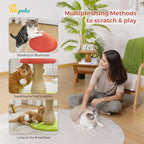 PETEPELA Flower Cat Tree for Indoor Cats, 31.5'' Small Cat Tower Cat Condo with Sisal Scratching Ramp+Mushroom Cat Scratching Post, Cat Scratcher Cute with 100% Sisal Covered Scratching Post