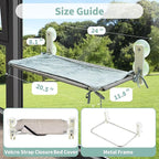 Cat Window Hammock, Suction Cup Cat Perch for Indoor Heavy Duty Cats, Waterproof Scratch-Resistant Bed, Foldable Space Saving Design, Medium Grey