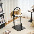 34" Modern Cat Tree Furniture, Minimalist Metal Frame Cat Tower with Wood Platforms, Washable Cushion & Scratching Post, Stylish Cat Condo for Indoor Cats, Classic Black