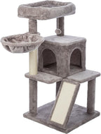 TRIXIE Pepito 39.4" Cat Tower, 3-Level Cat Tree with Sisal Scratching Posts and Ramp, Plush Condo and Hammock