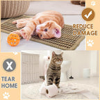 Weysat 4 Pcs Cat Scratcher Mat, Natural Sisal Scratch Mat with Sticky Tapes, 7.8 x 15.7 Inch Cat Scratch Pad Rug Scratching Pad for Protecting Sofa Furniture Chair