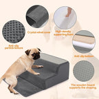 ROYALAY Stair Wedges for Small Dogs, Crystal Velvet Ramps for Dogs Over Stairs, Pet Ramp to Get on Bed with Strong Support for Injured & Aged Pets, 4 pcs