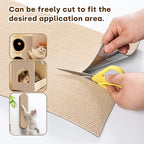 JOENIE Cat Scratch Protector, Self-Adhesive Scratching Pad, Trimmable Furniture Guard for Couches & Walls, Reusable & Washable Cat Claw Deterrent Mat (Beige, 15.8 * 78.7in, 1)