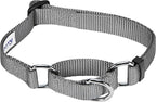Blueberry Pet Essentials Martingale Safety Training Dog Collar, Flint Gray, Large, Heavy Duty Nylon Adjustable Collars for Dogs