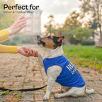 Parisian Pet Dog Shirt – 100% Cotton Shirts for Medium Dogs – Blue Sleeveless Puppy Clothes – Lightweight and Breathable Dog Apparel – Boy Little Brother Dogs Clothes - Stretchy Pet T Shirts